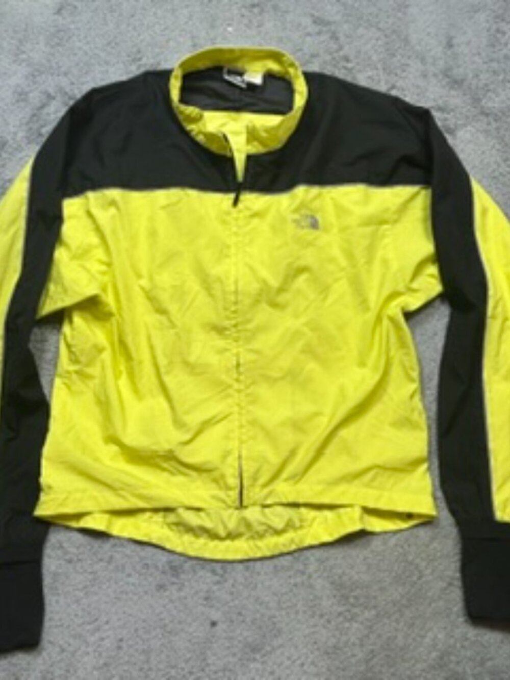 Vintage The North Face Jacket Mens L Yellow Black Nylon Windbreaker Back Pockets